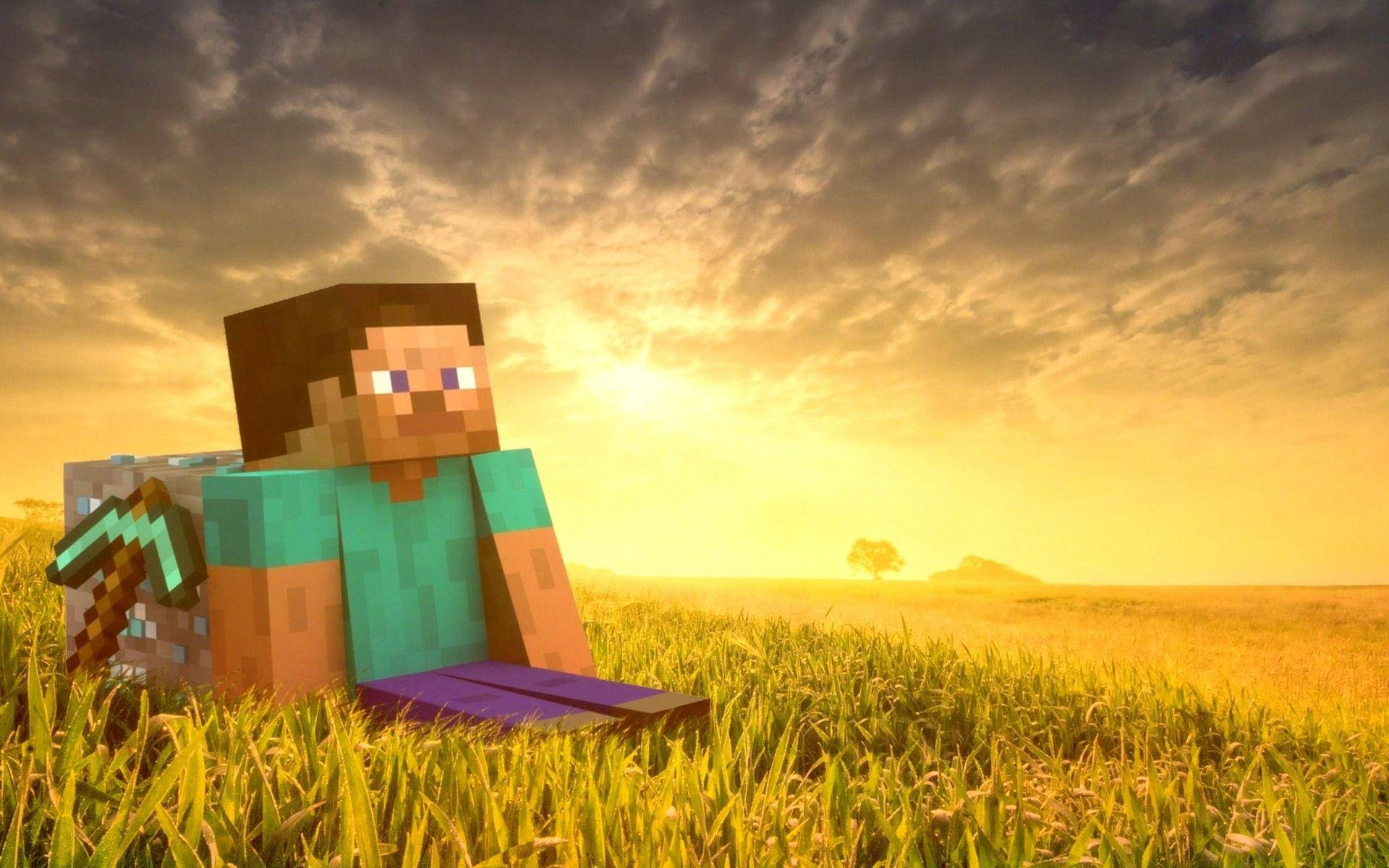 Explore the joys of a new world with Minecraft Steve Wallpaper