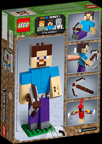 Minecraft Steve L E G O Big Fig Series1 Box PNG