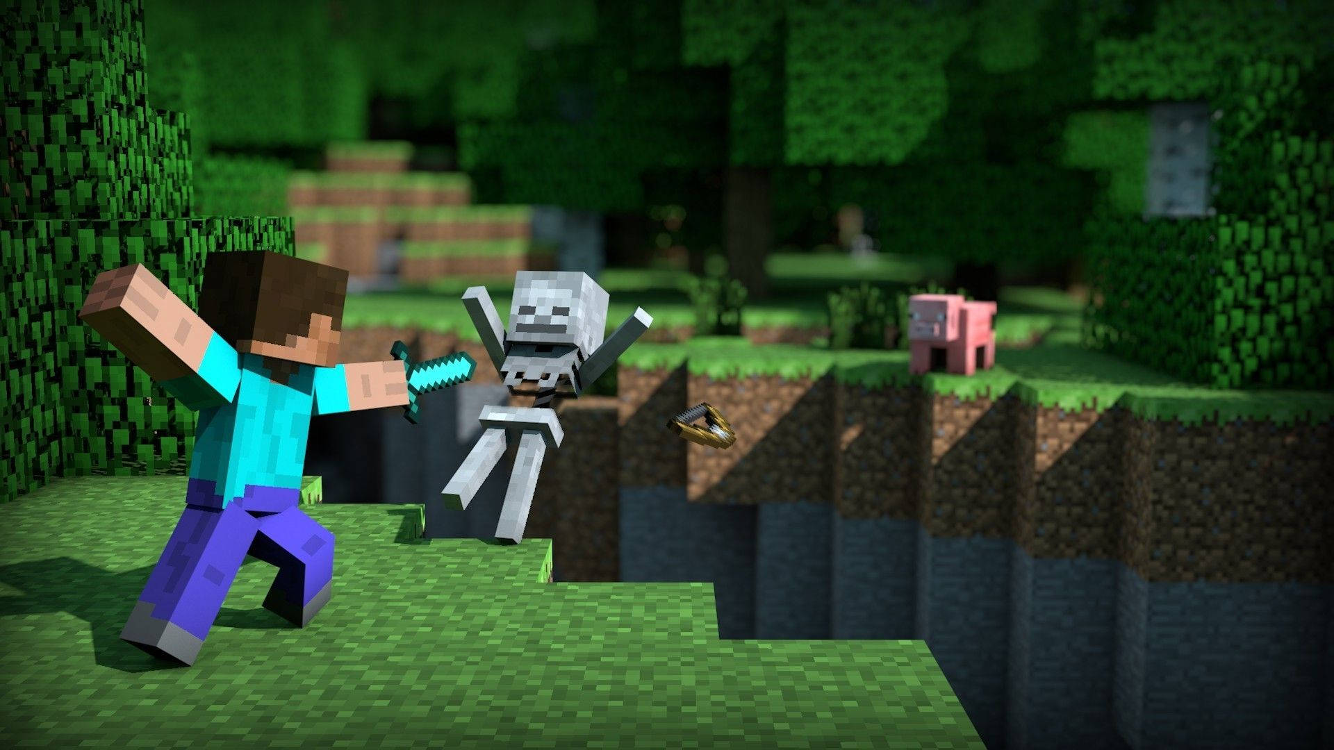 Minecraft Steve Sword Fighting