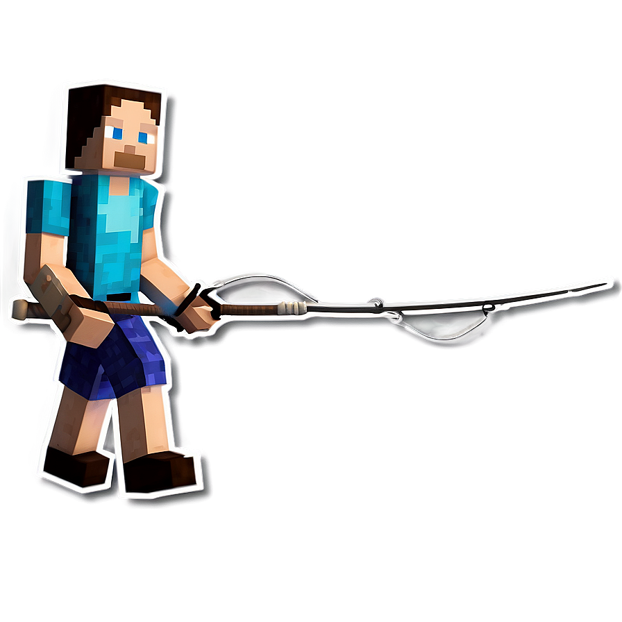 Download Minecraft Steve With Fishing Rod