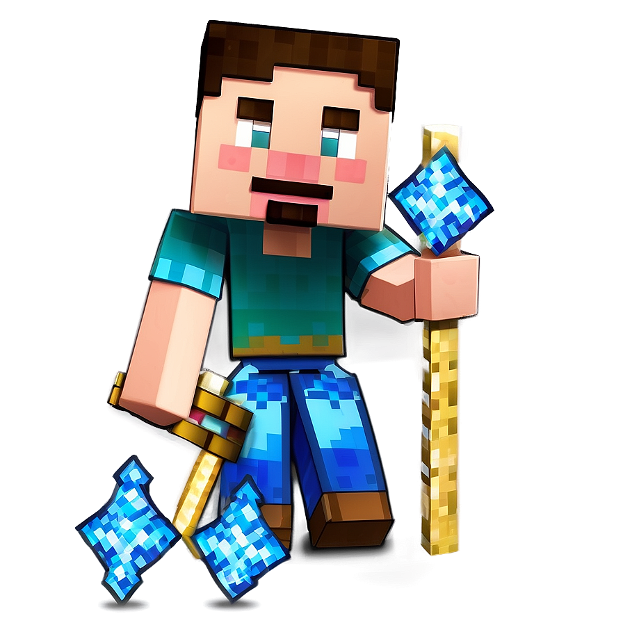 Download Minecraft Steve With Trident Png Iqv | Wallpapers.com