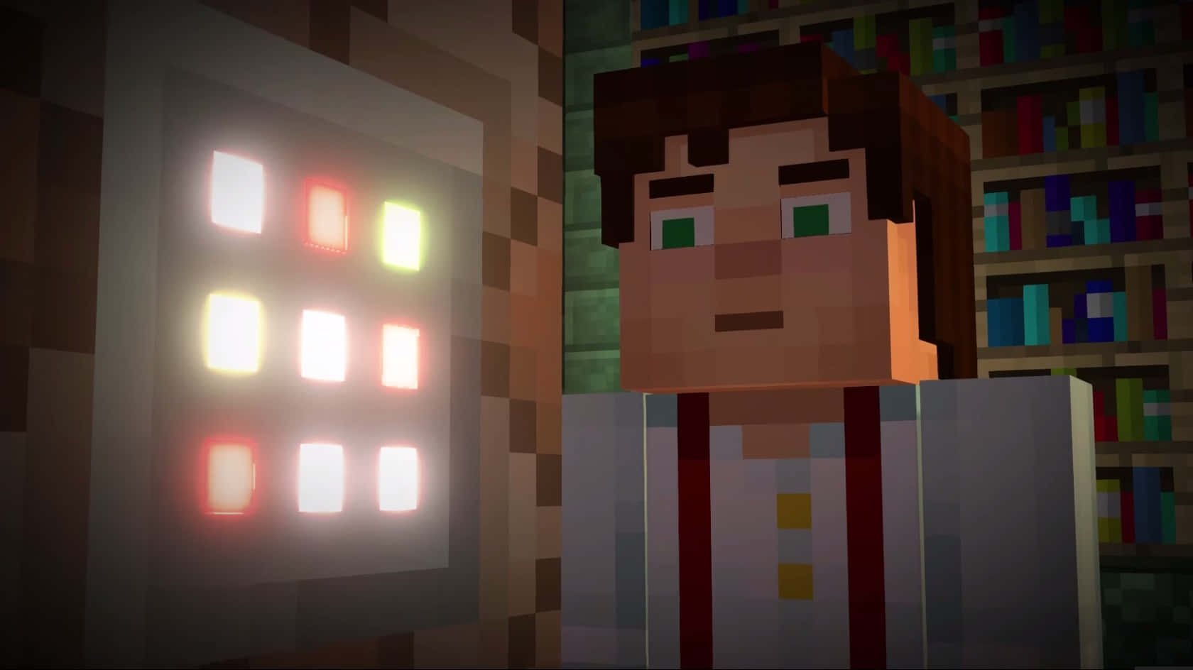 A thrilling adventure in Minecraft Story Mode Wallpaper
