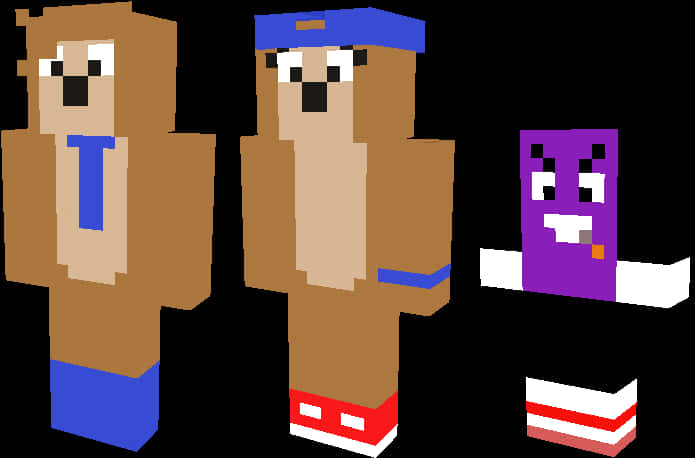 Minecraft Style Animal Characters PNG