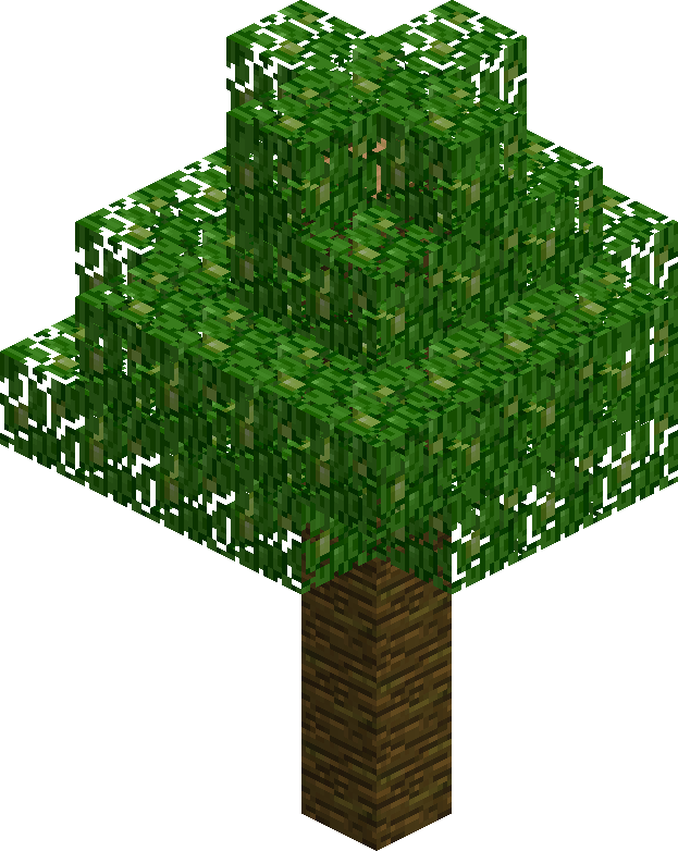Minecraft Style Pixelated Tree PNG