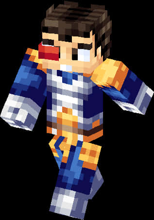 Minecraft Style Vegeta Character PNG