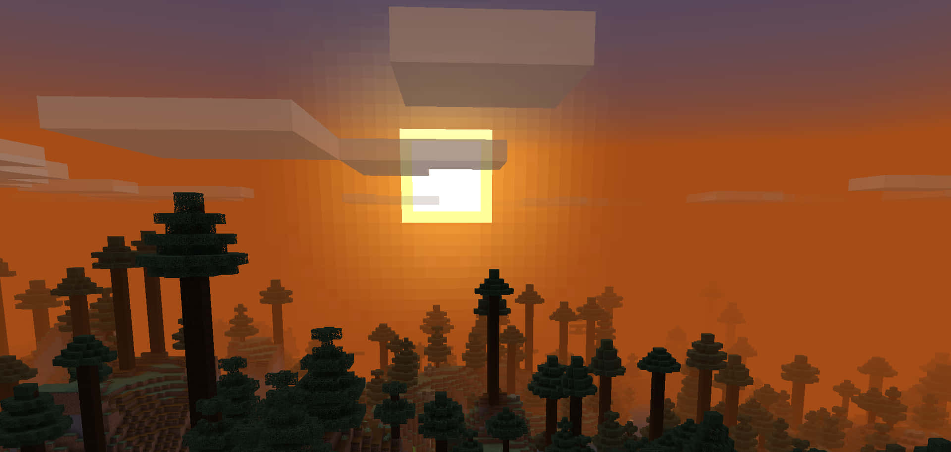 "Gazing Out at a Minecraft Sunset" Wallpaper