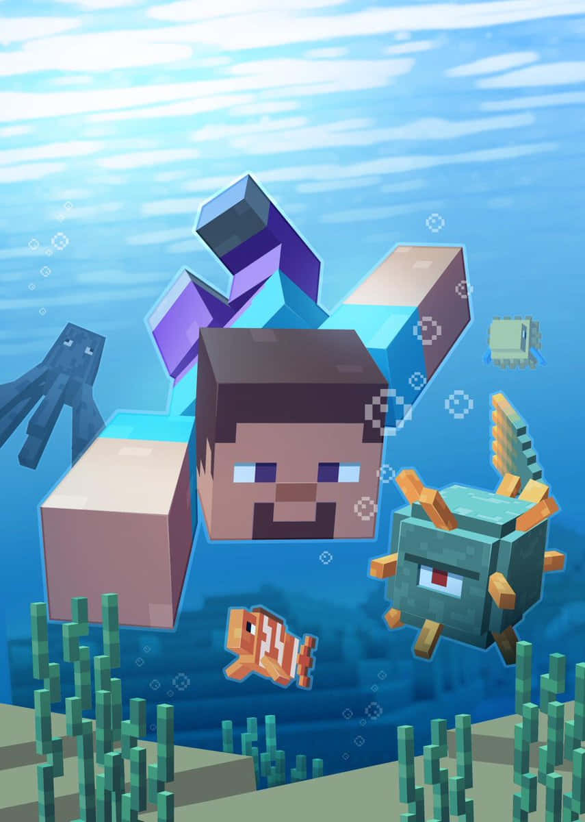 Adventure Awaits in Minecraft Survival Mode Wallpaper