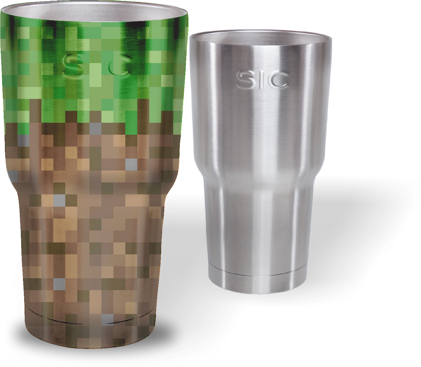 Minecraft Themedand Stainless Steel Tumblers PNG