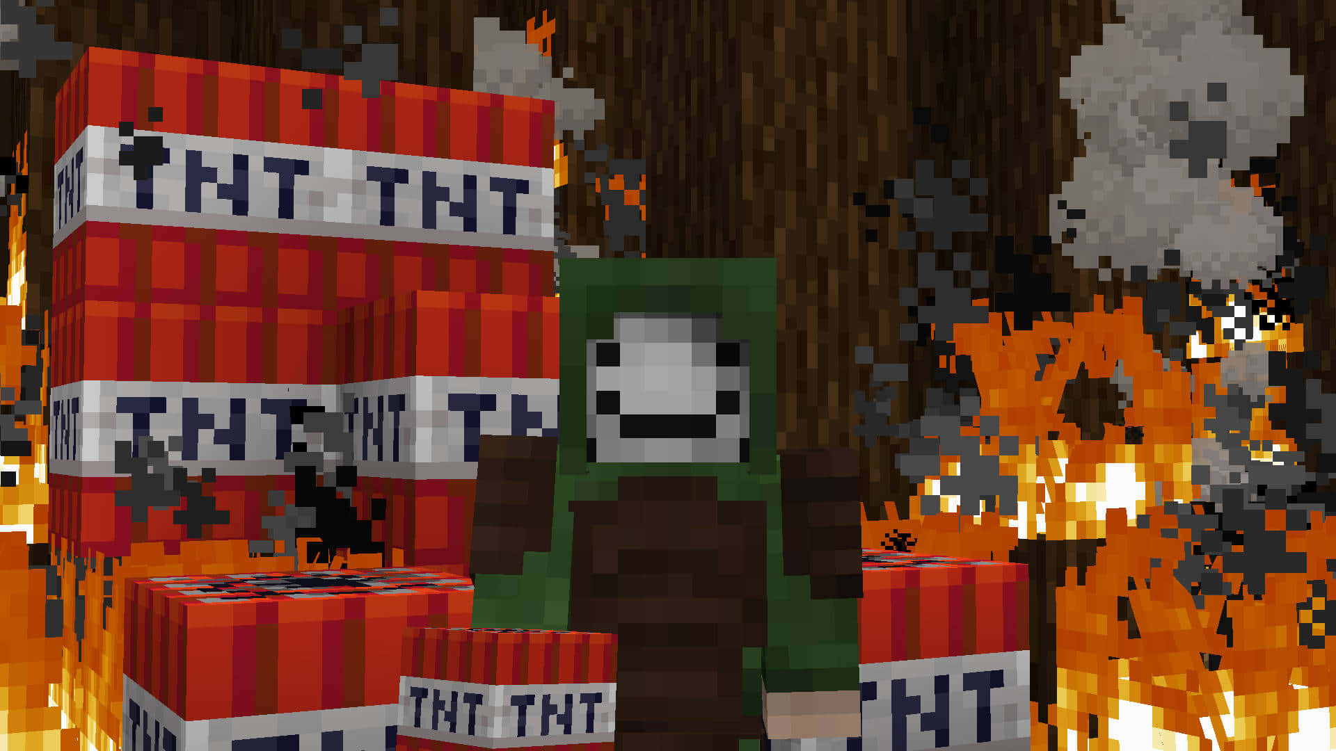 The iconic Minecraft TNT Block Wallpaper