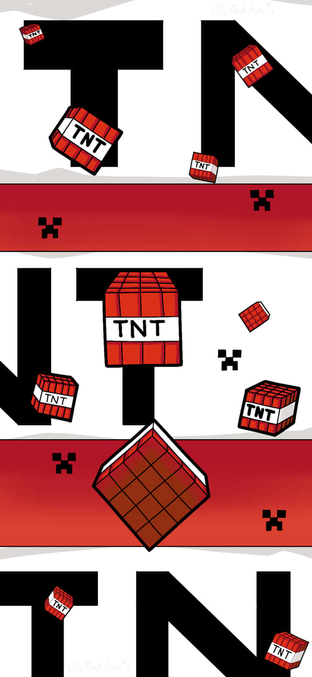The ultimate weapon in the world of Minecraft - TNT Wallpaper