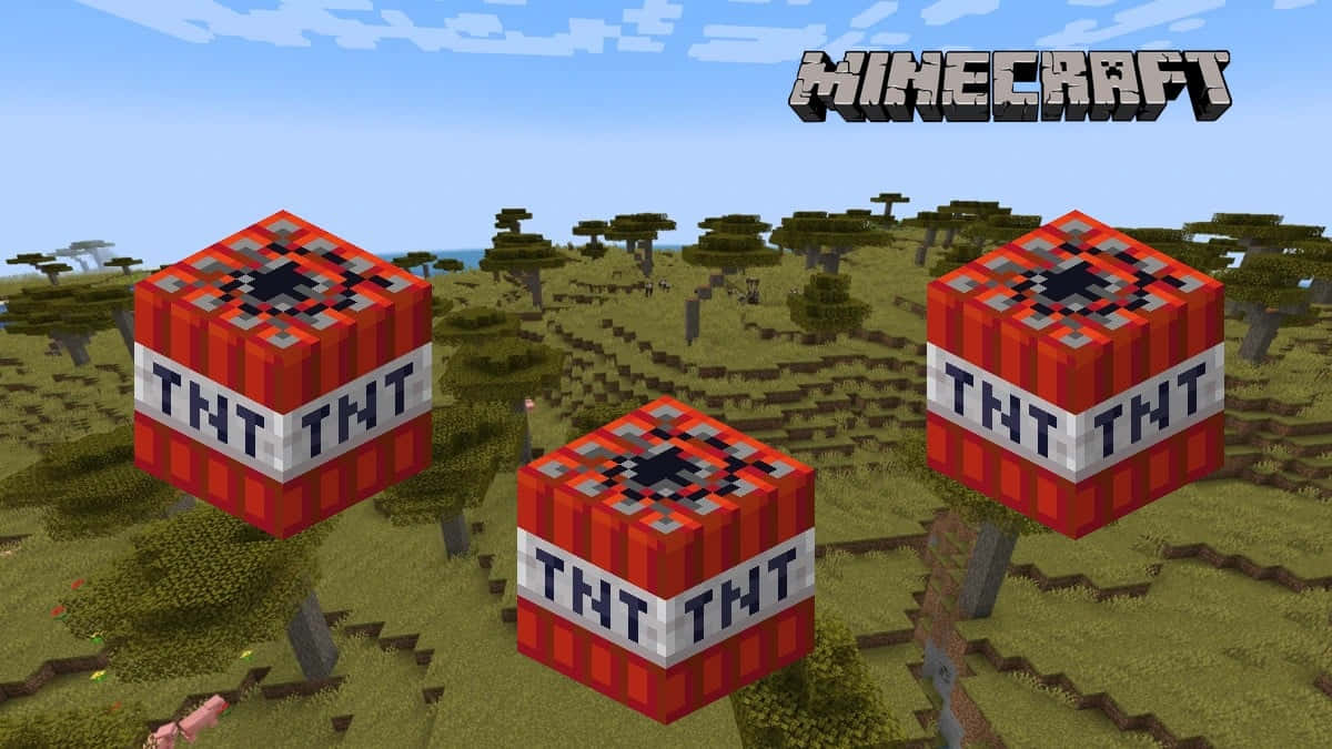 Exploding Minecraft TNT! Wallpaper