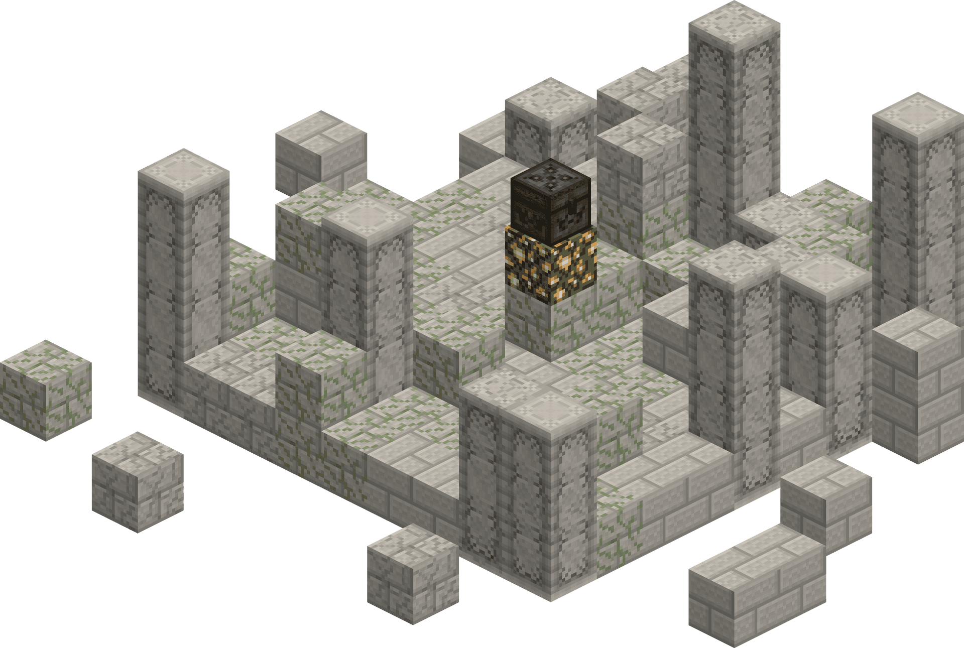 Minecraft Underwater Ruins Structure PNG