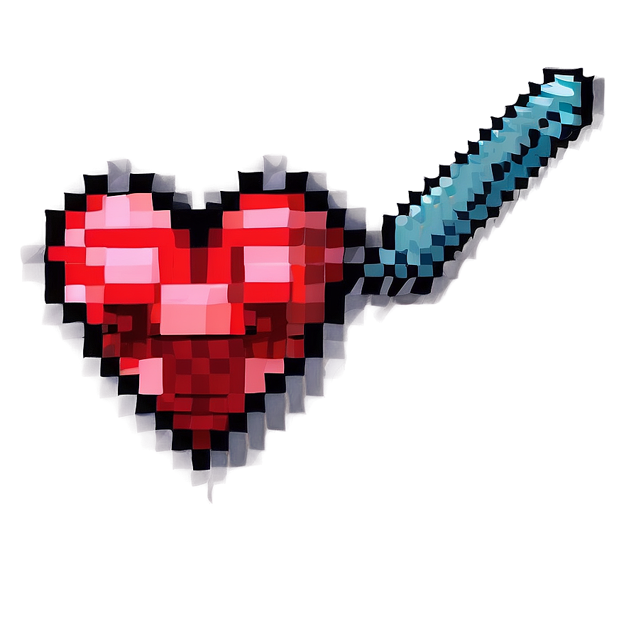 Minecraft Valentine Heart Png 06122024 PNG