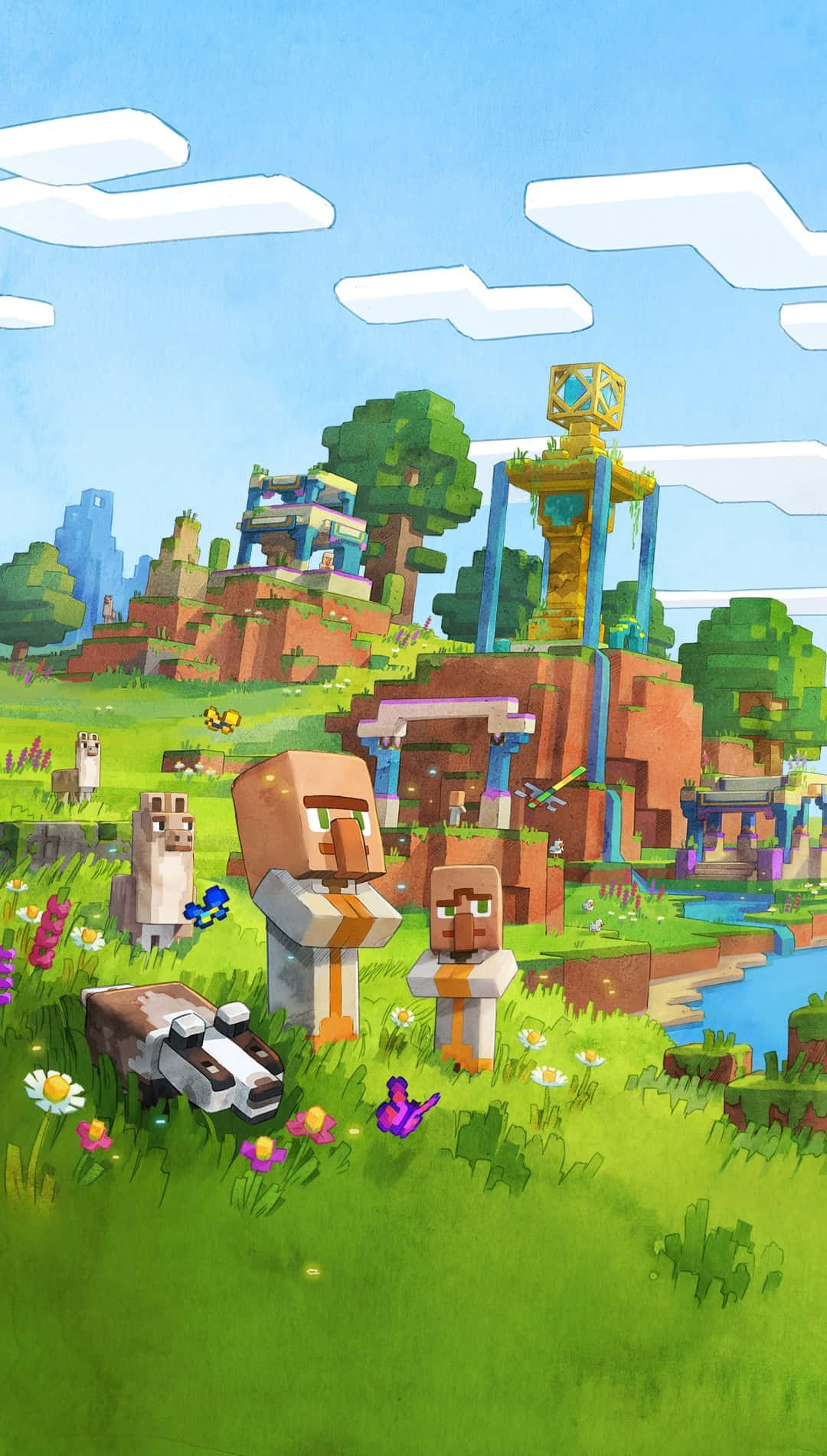 Minecraft Vibrant Landscape Art Wallpaper