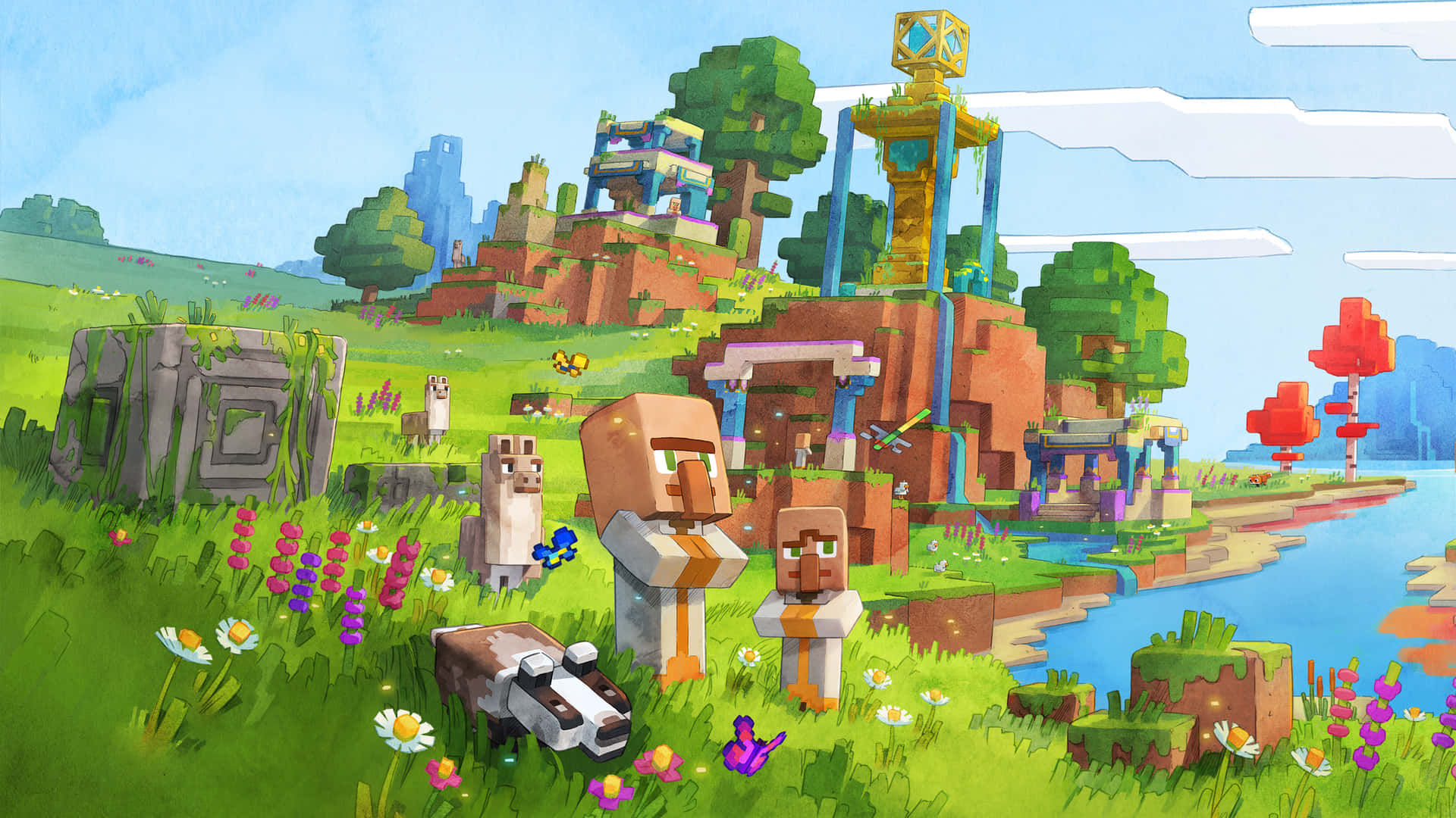 Minecraft_ Vibrant_ World_ Artwork Wallpaper