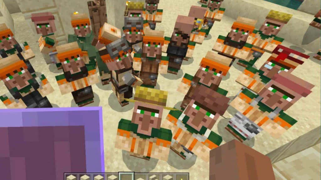 A Minecraft villager exploring the vibrant block world Wallpaper