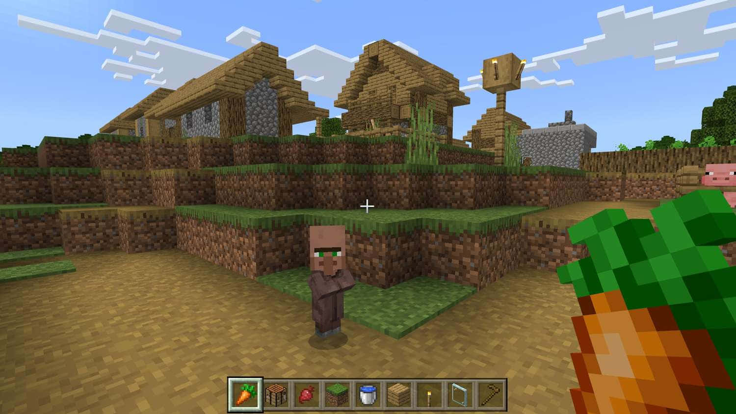 Minecraft Villager exploring the vast world Wallpaper
