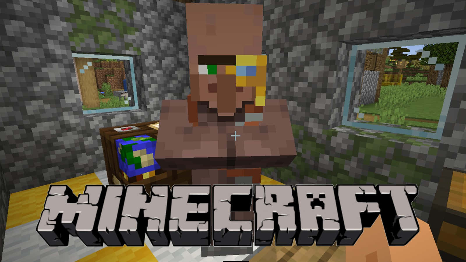 Minecraft Villager exploring the village Wallpaper