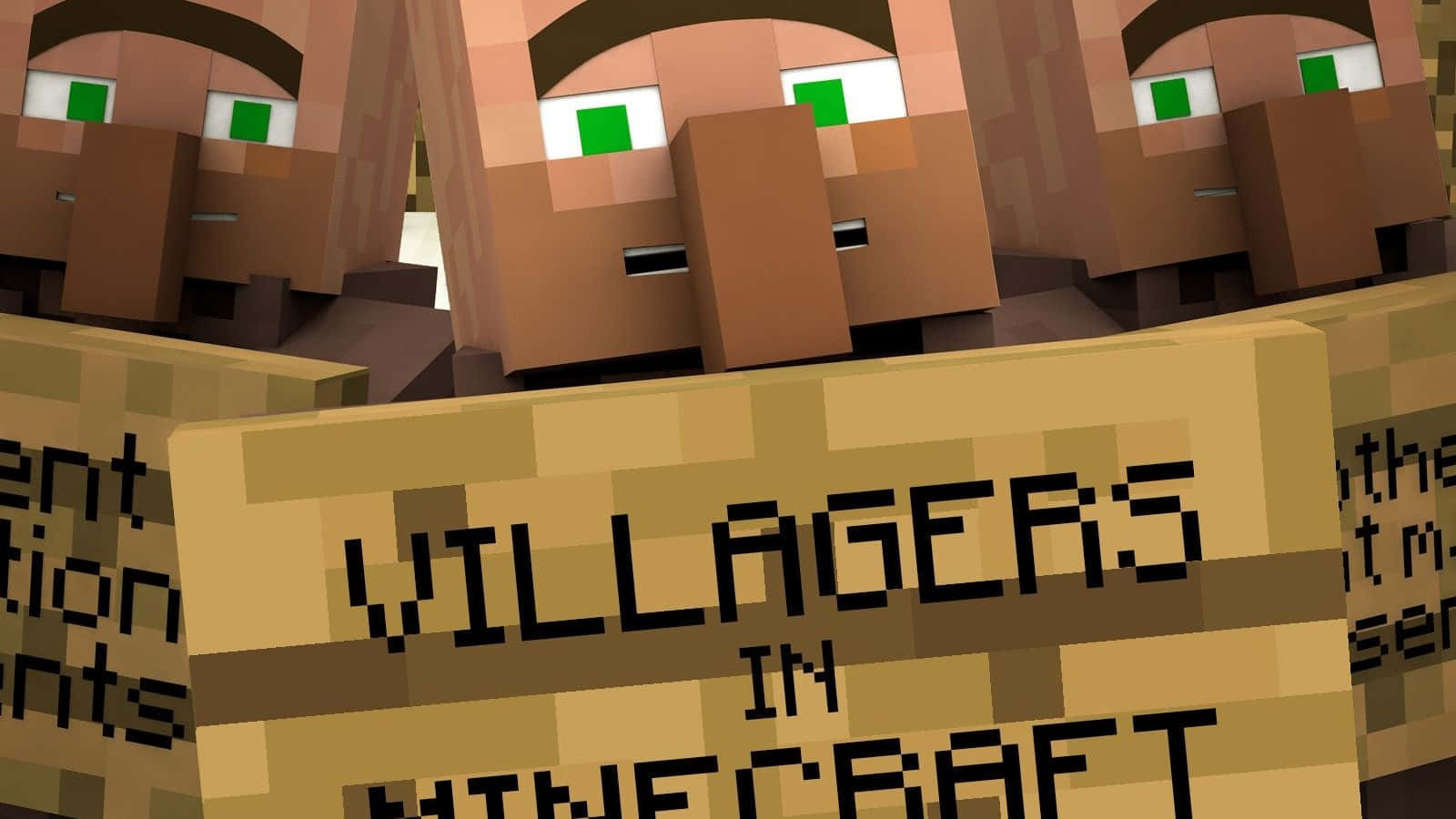 A Minecraft villager standing in a vibrant village Wallpaper