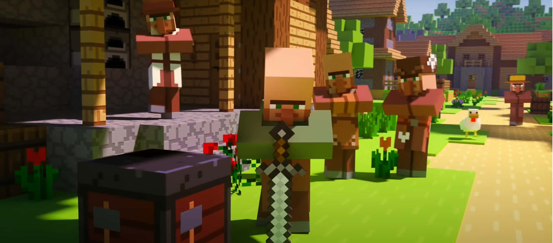 Exciting Adventures with Minecraft Villager Wallpaper
