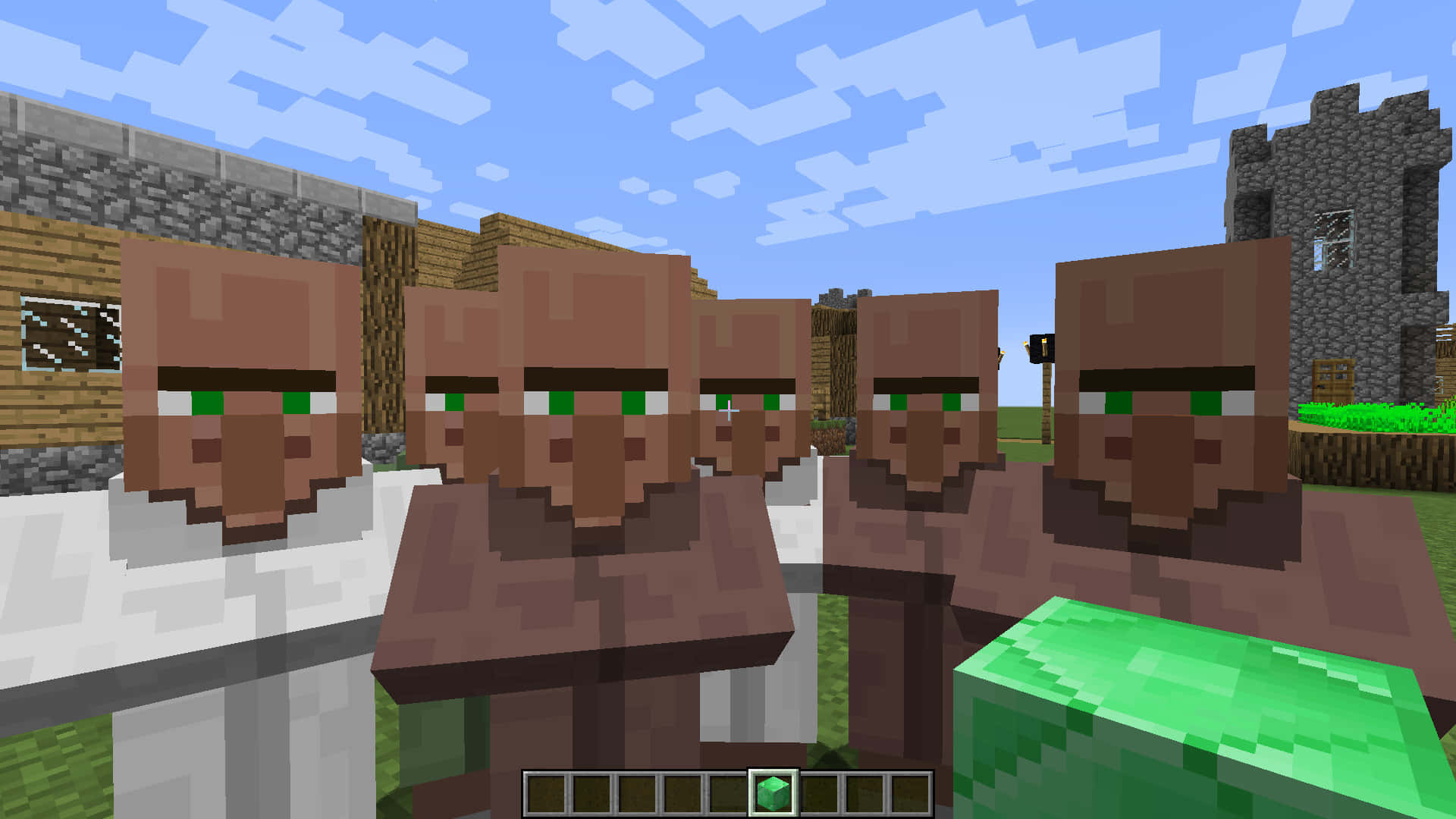 Interactive Villager in the World of Minecraft Wallpaper