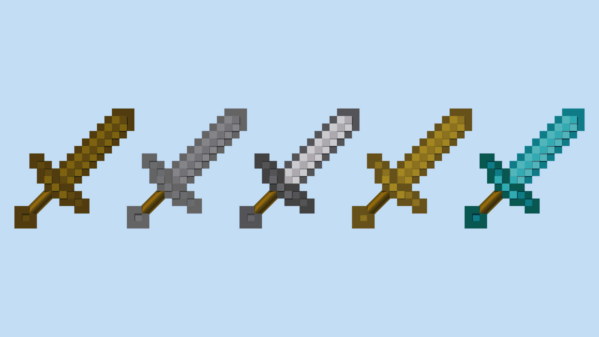 Minecraft weapons arsenal on display Wallpaper