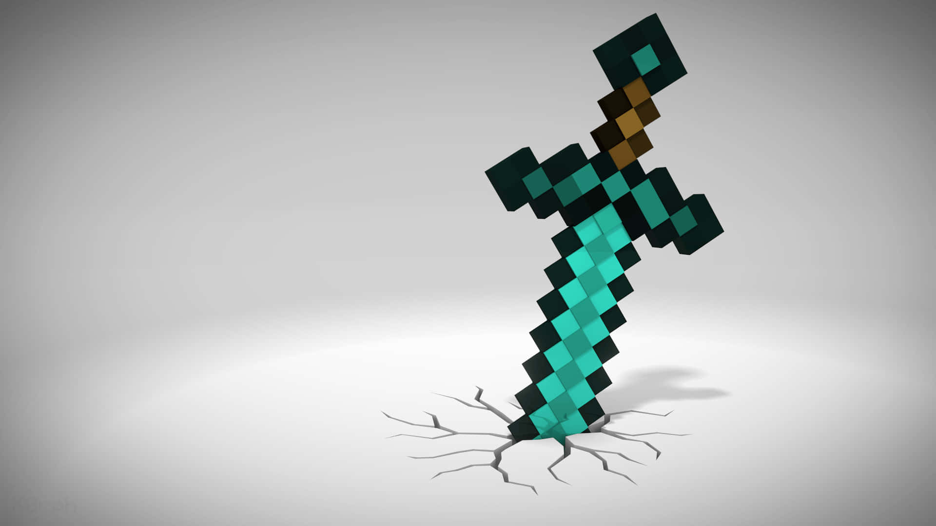 Minecraft Weapons in Action Wallpaper