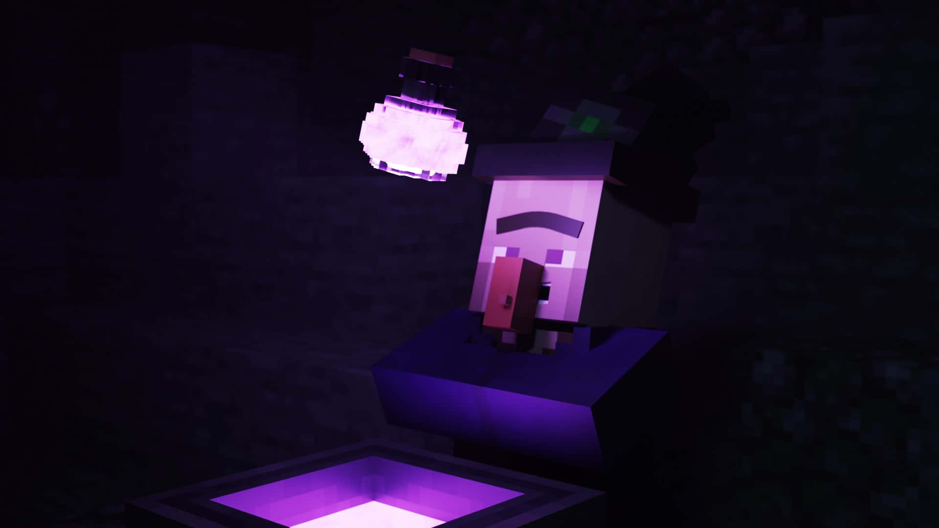 Wicked Minecraft Witch Brewing Potions Wallpaper