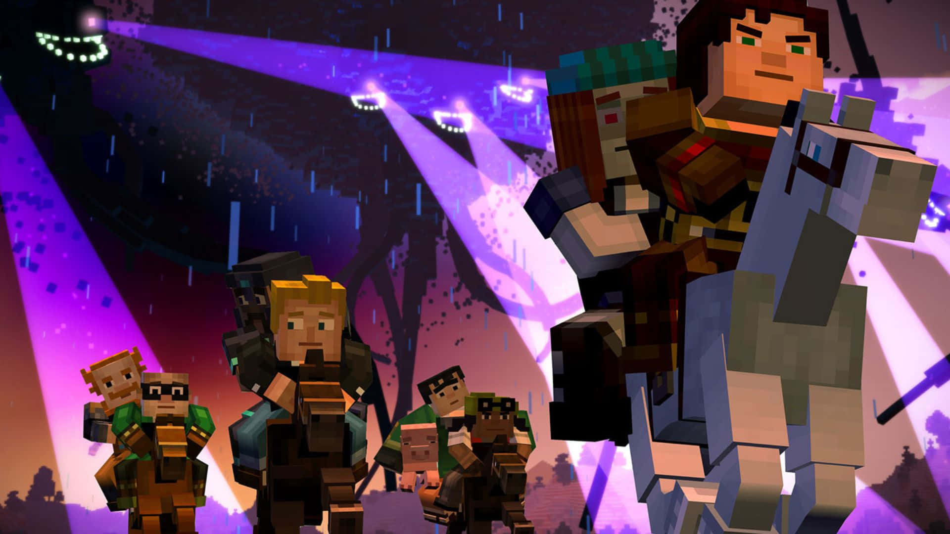 A thrilling battle with the mighty Minecraft Wither Wallpaper