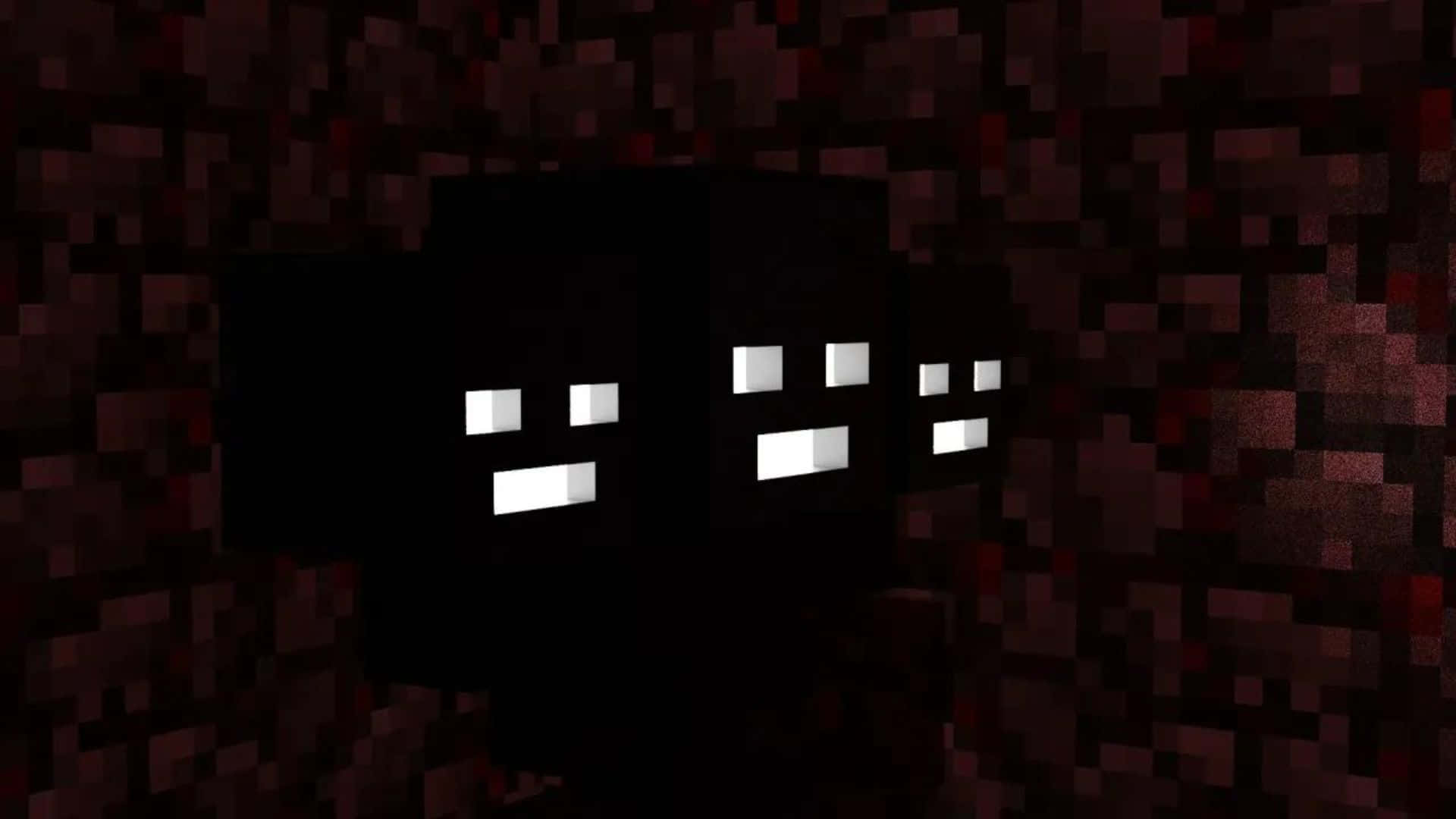 Minecraft's Wither Boss Looming in the Dark Wallpaper