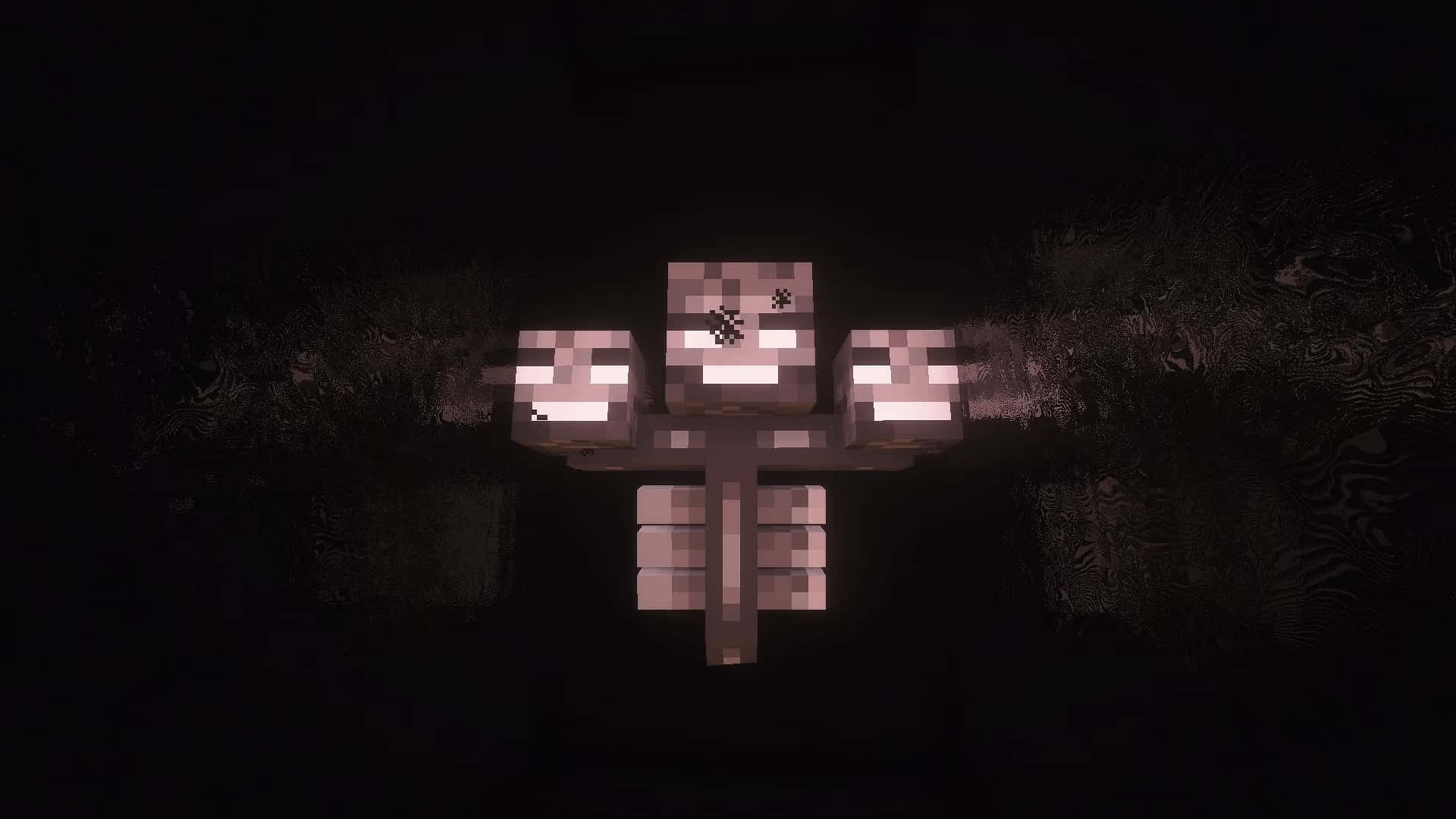 Intimidating Minecraft Wither Boss in Action Wallpaper