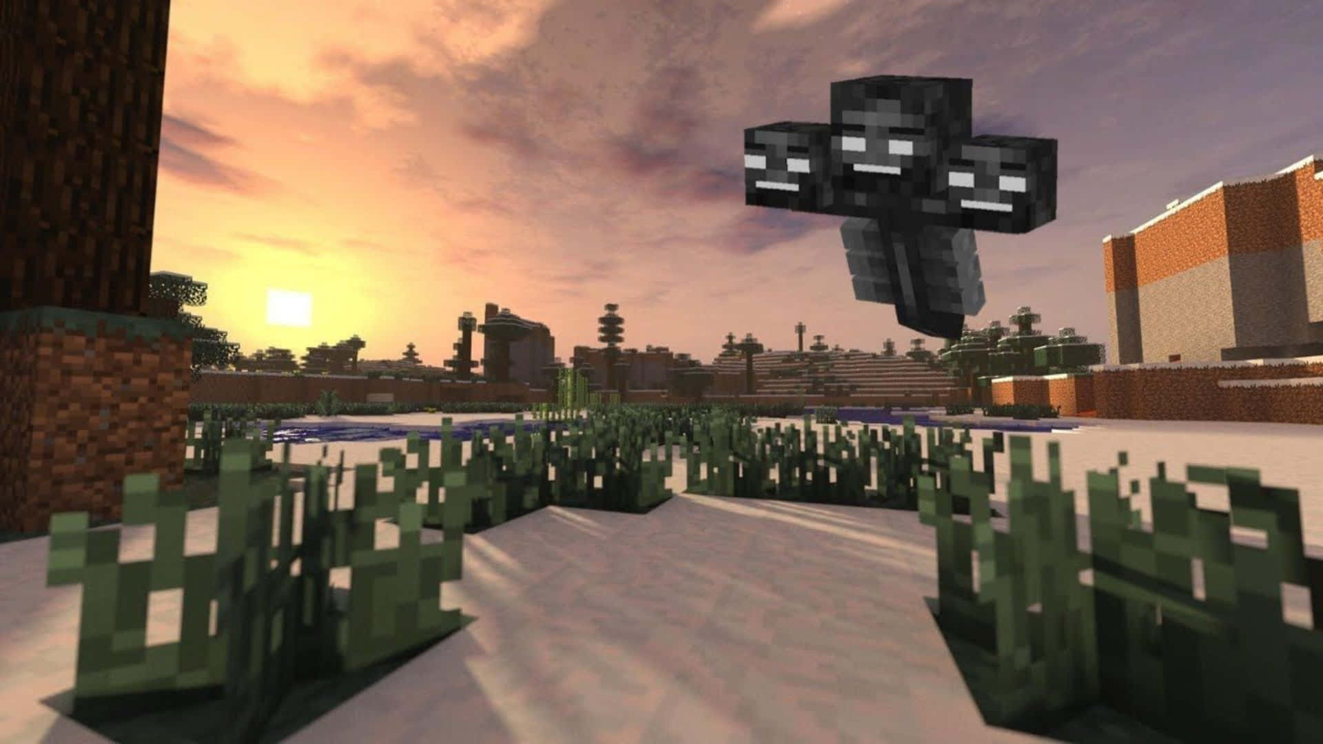 Mighty Minecraft Wither preparing for battle Wallpaper