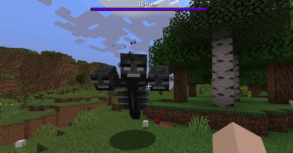 The Unstoppable Minecraft Wither Boss on the Battlefield Wallpaper