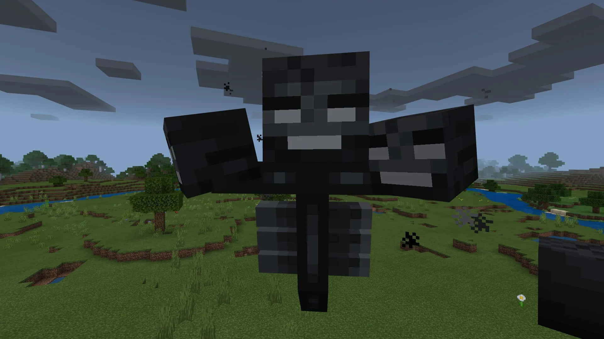 Epic Battle with the Wither Boss in Minecraft Wallpaper