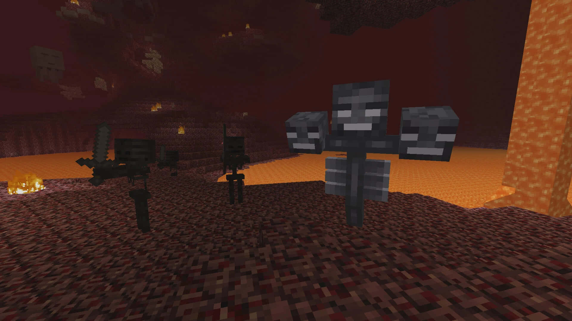 Caption: The Mighty Minecraft Wither Boss Wallpaper