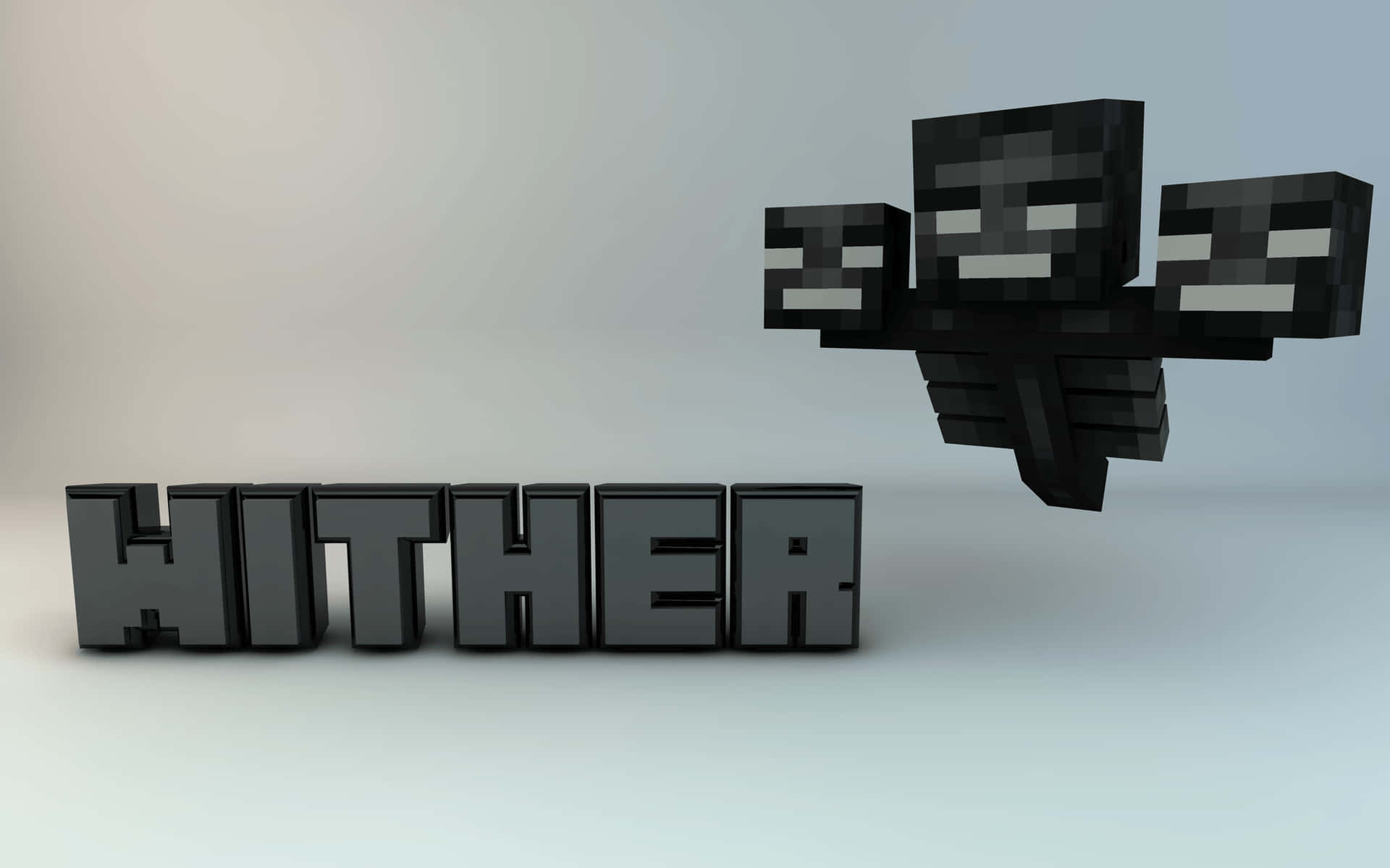 Intense battle with the formidable Minecraft Wither Boss Wallpaper