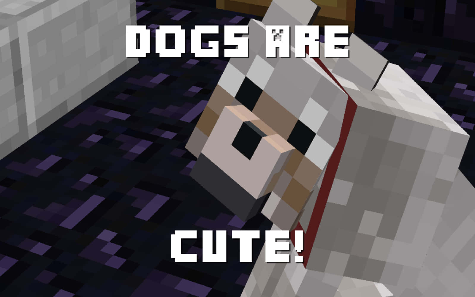 Minecraft Wolf Staring Into the Distance Wallpaper