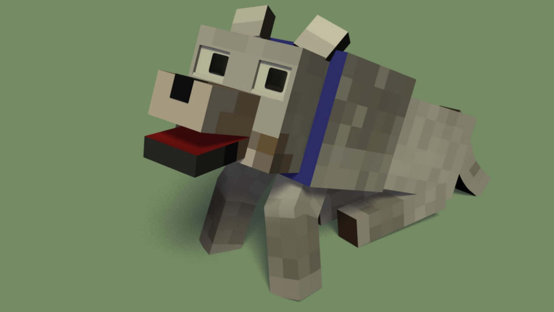 Majestic Minecraft Wolf in a Stunning Landscape Wallpaper