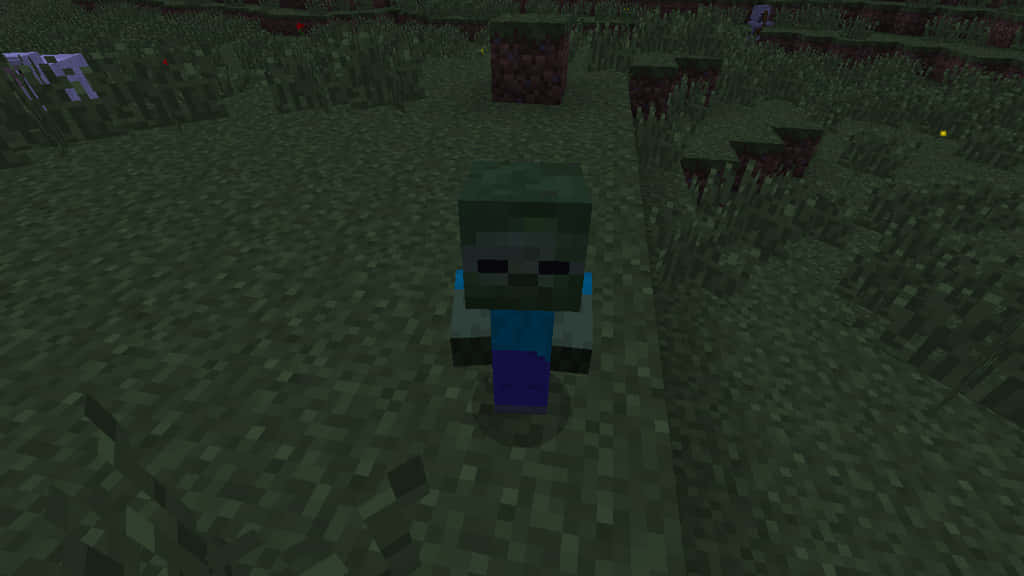 Encounter with a Minecraft Zombie Wallpaper