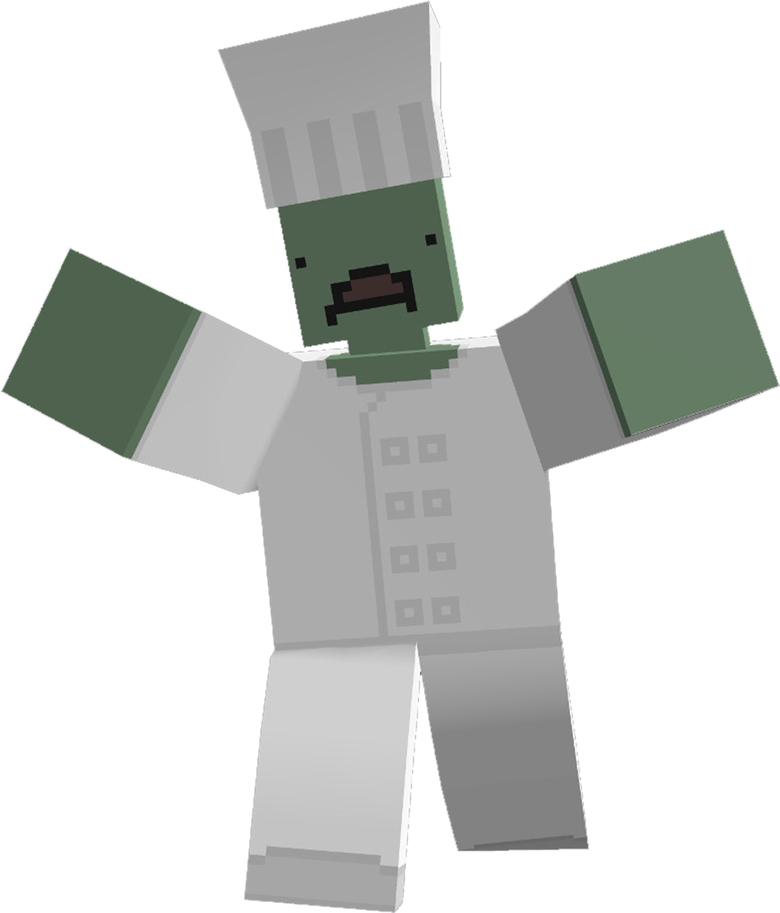 Minecraft Zombie Chef Character PNG