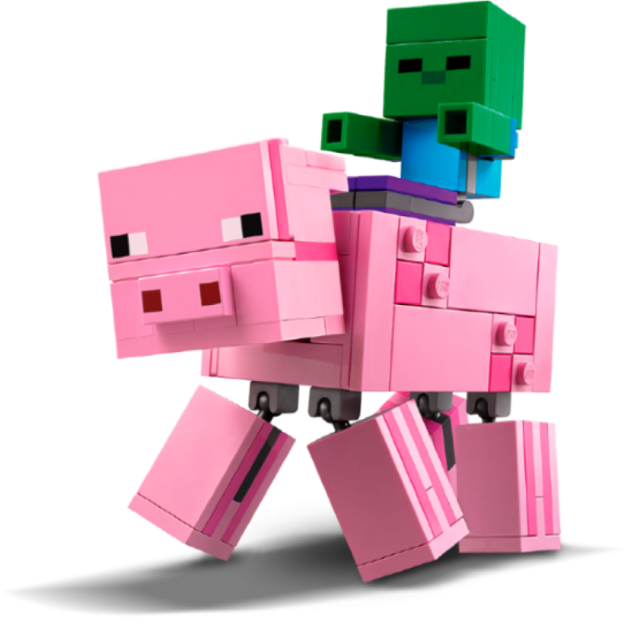 Minecraft Zombie Riding Pig PNG