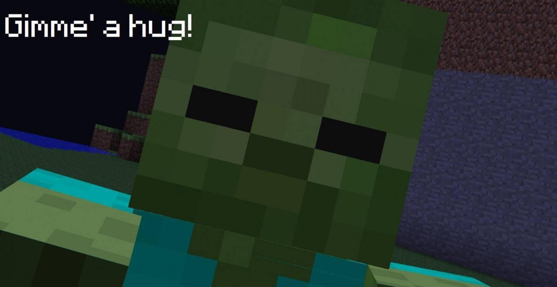 Minecraft Zombie Villagers Abbraccio Meme Sfondo
