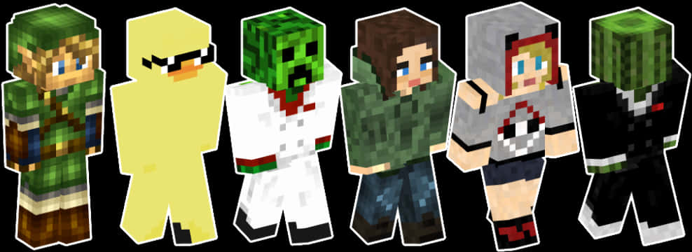 Minecraft_ Character_ Lineup PNG