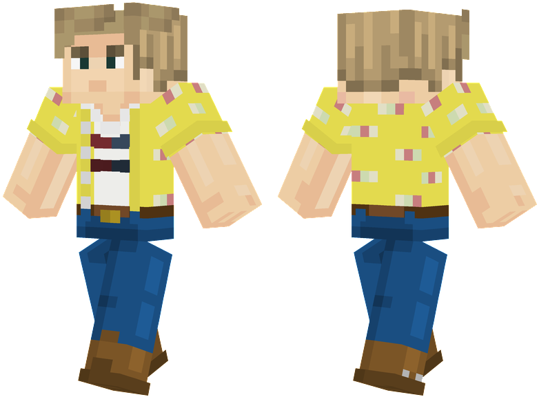 Minecraft_ Character_ Models_ Front_and_ Back_ View PNG