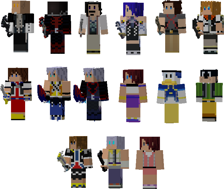 Minecraft_ Character_ Skins_ Collection PNG