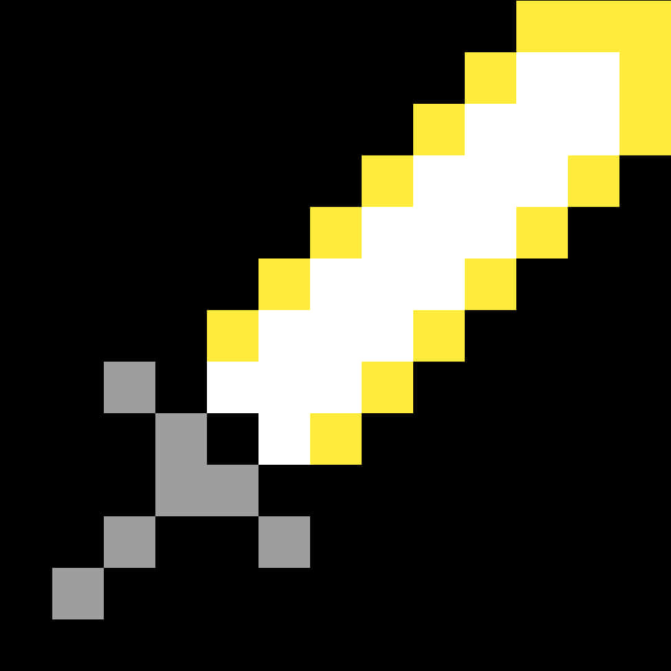Minecraft_ Gold_ Sword_ Pixel_ Art PNG