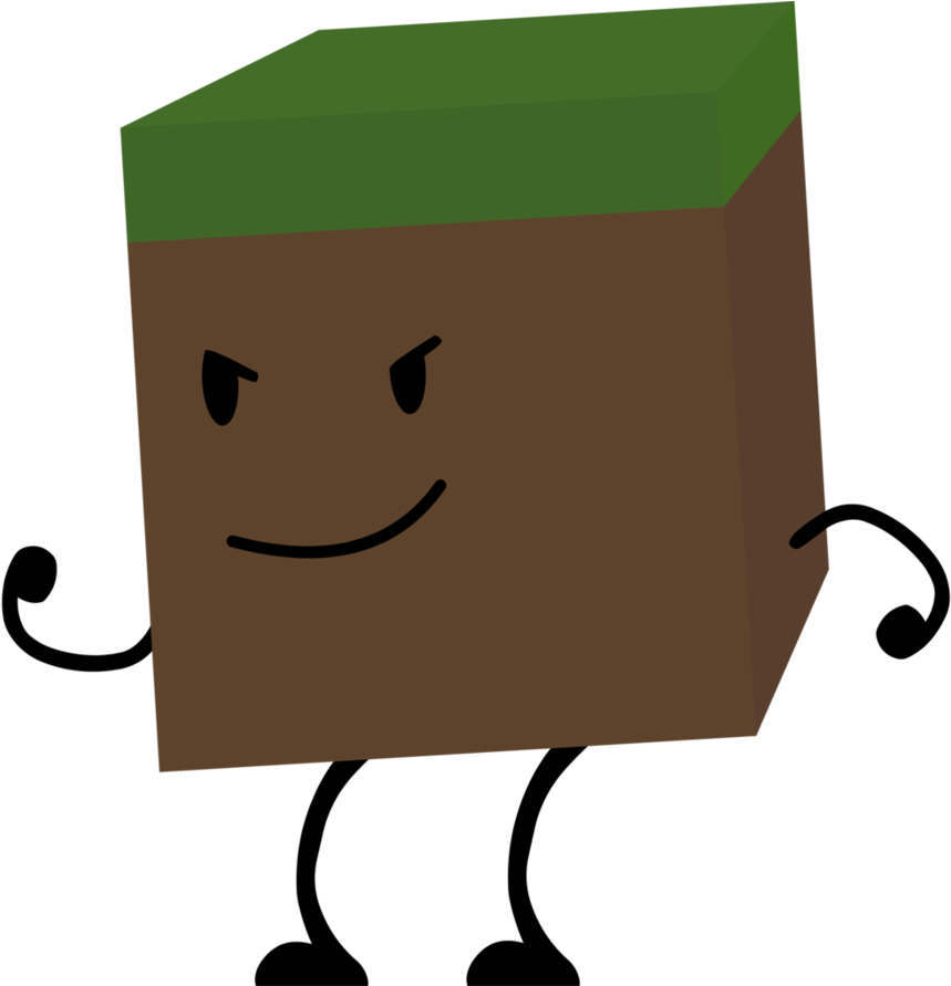 Minecraft_ Grass_ Block_ Anthropomorphized.png PNG