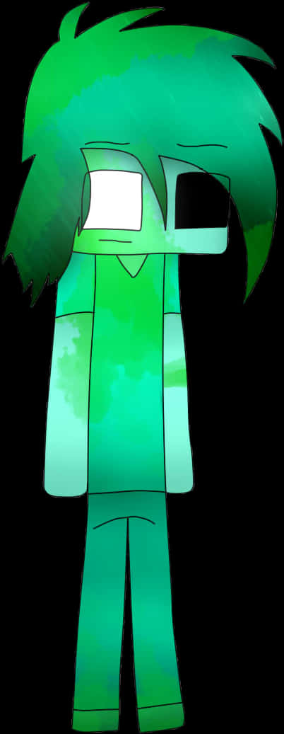 Minecraft_ Green_ Character_ Artwork PNG
