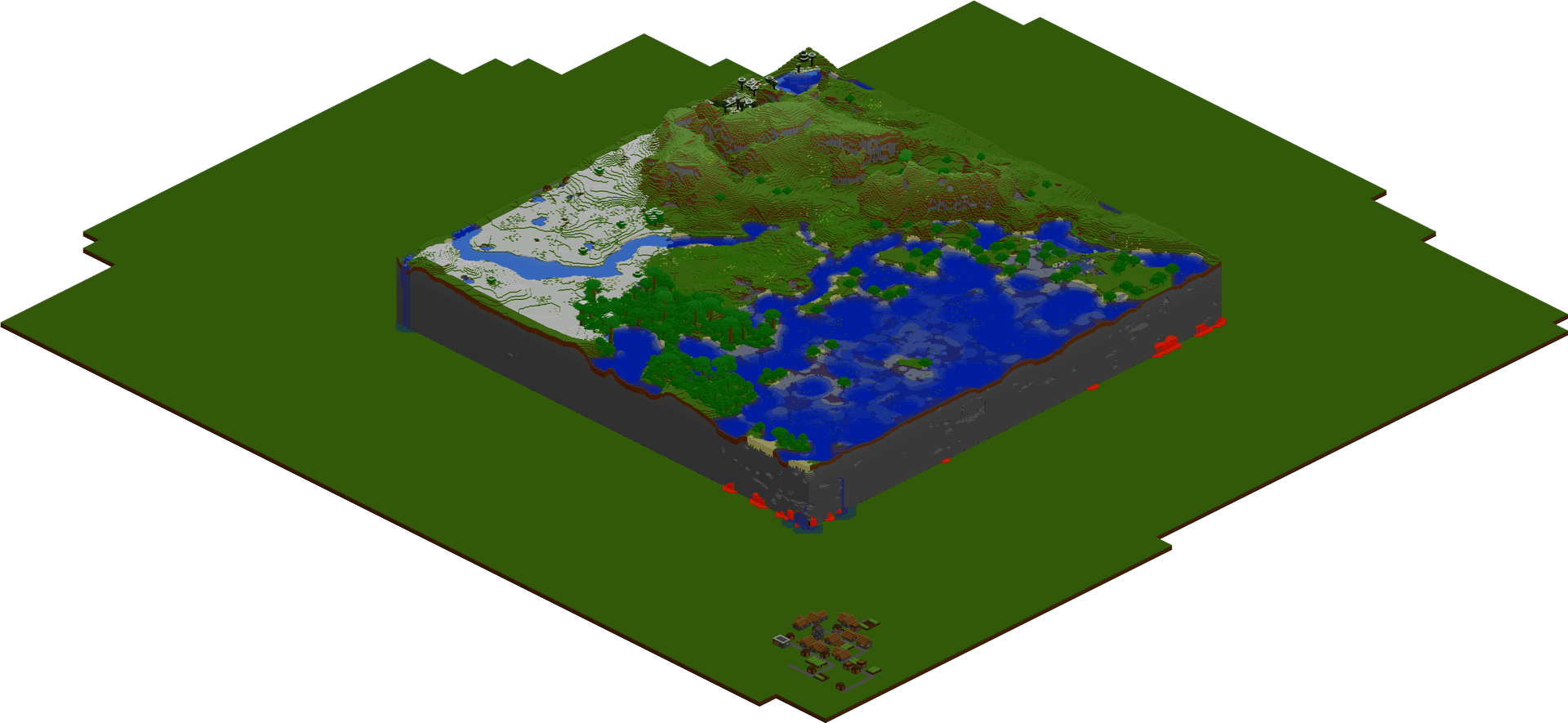 Minecraft_ Isometric_ World_ Render PNG