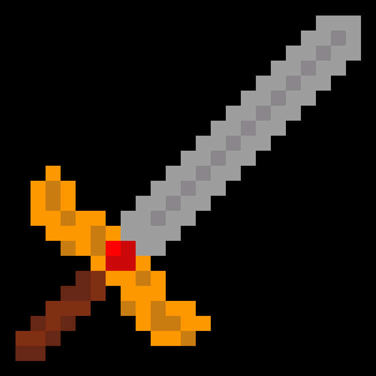 Minecraft_ Pixel_ Art_ Sword PNG